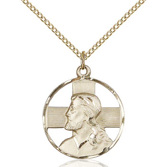 Head of Christ Necklace Gold Filled 18"