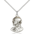 Head of Christ Necklace Sterling Silver 18"