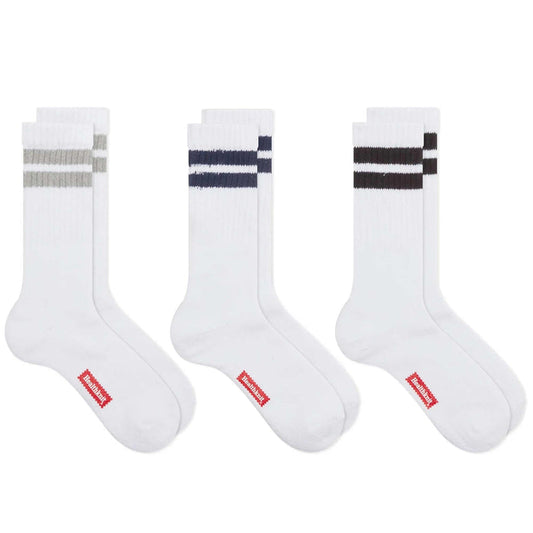 Healthknit 3 Pack Socks - White, Black, Navy and Grey