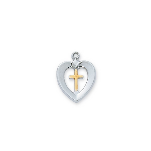 Heart and Cross Necklace - Sterling Silver
