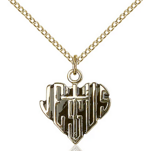 Heart of Jesus Necklace Gold Filled 18"
