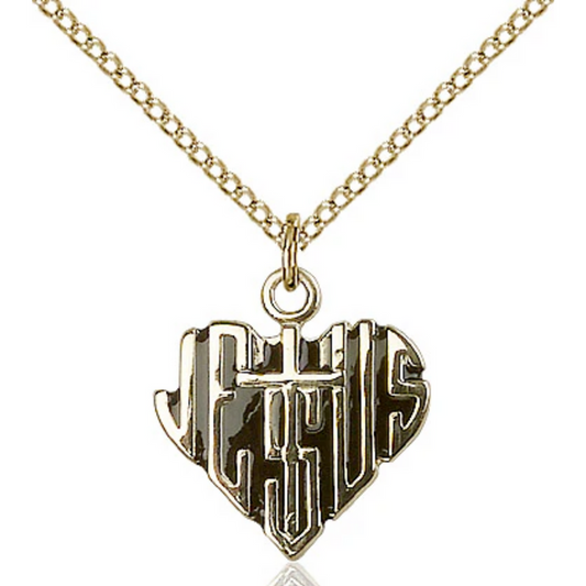 Heart of Jesus Necklace Gold Filled 18"