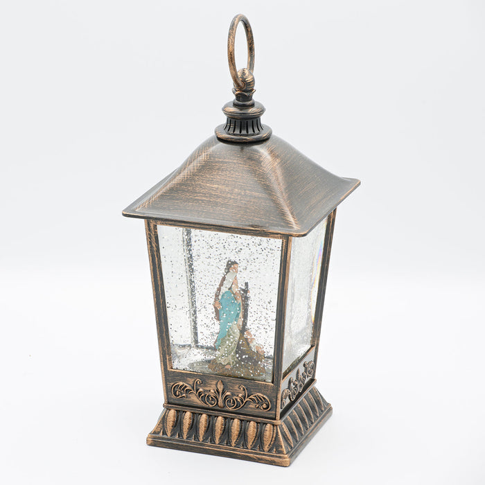 Holy Family Standing LED Swirl Lantern 9.5"H