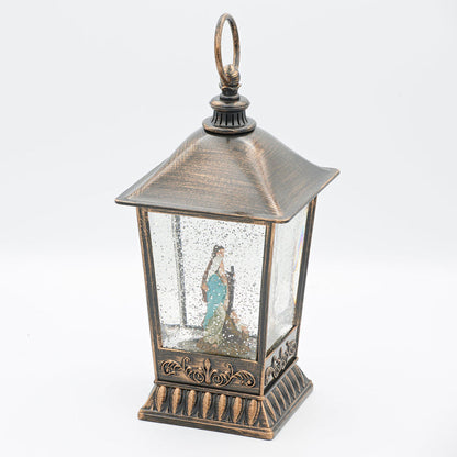 Holy Family Standing LED Swirl Lantern 9.5"H