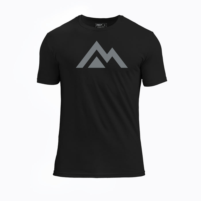 The REP Fitness Icon Tri-Blend Crew T-Shirt in Heather Black/Cool Grey front