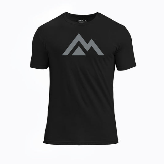 The REP Fitness Icon Tri-Blend Crew T-Shirt in Heather Black/Cool Grey front