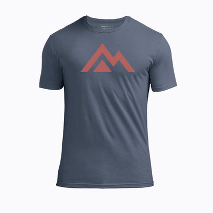 The REP Fitness Icon Tri-Blend Crew T-Shirt in Heather Navy/Red front