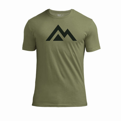 The REP Fitness Icon Tri-Blend Crew T-Shirt in Heather Olive/Black front