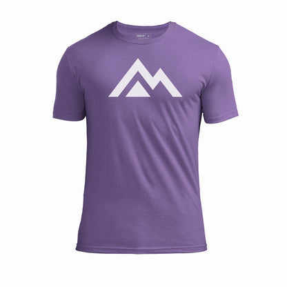 The REP Fitness Icon Tri-Blend Crew T-Shirt in Heather Purple/White front