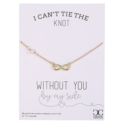Knot Necklace Gold 16"L