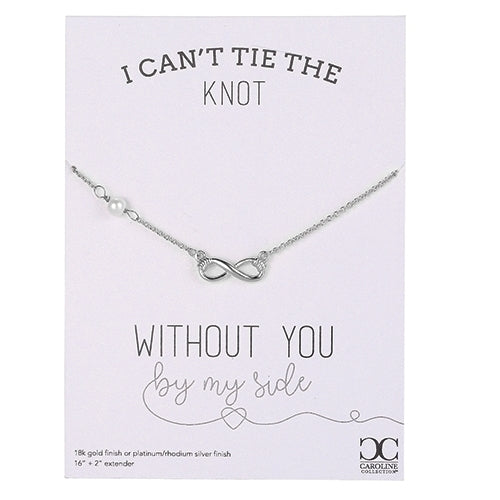 Knot Necklace Silver 16"L