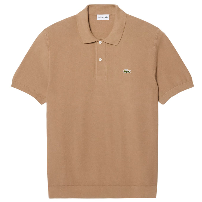 Lacoste Classic Fit Knitted Polo Shirt - Brown