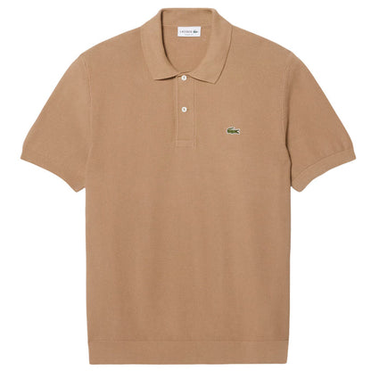 Lacoste Classic Fit Knitted Polo Shirt - Brown