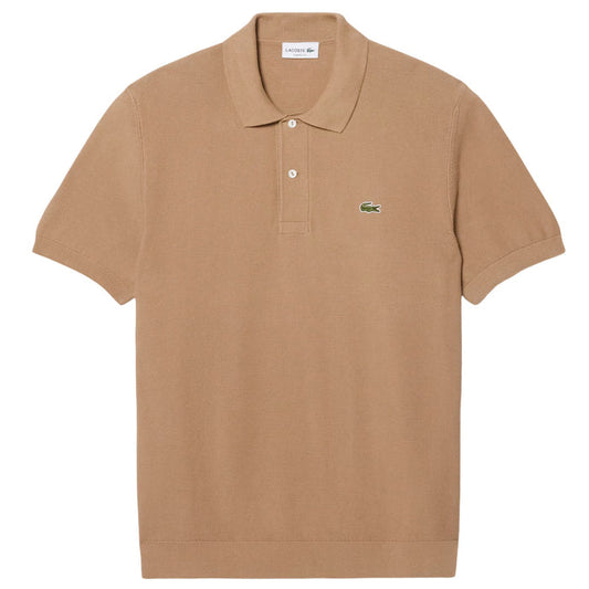 Lacoste Classic Fit Knitted Polo Shirt - Brown