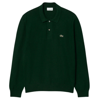 Lacoste Classic Fit Long Sleeved Knitted Polo Shirt - Green