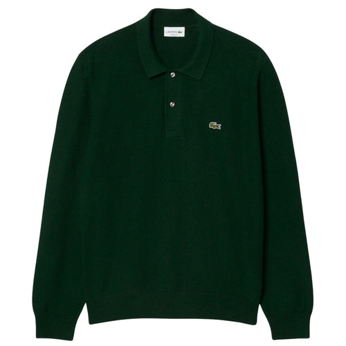 Lacoste Classic Fit Long Sleeved Knitted Polo Shirt - Green