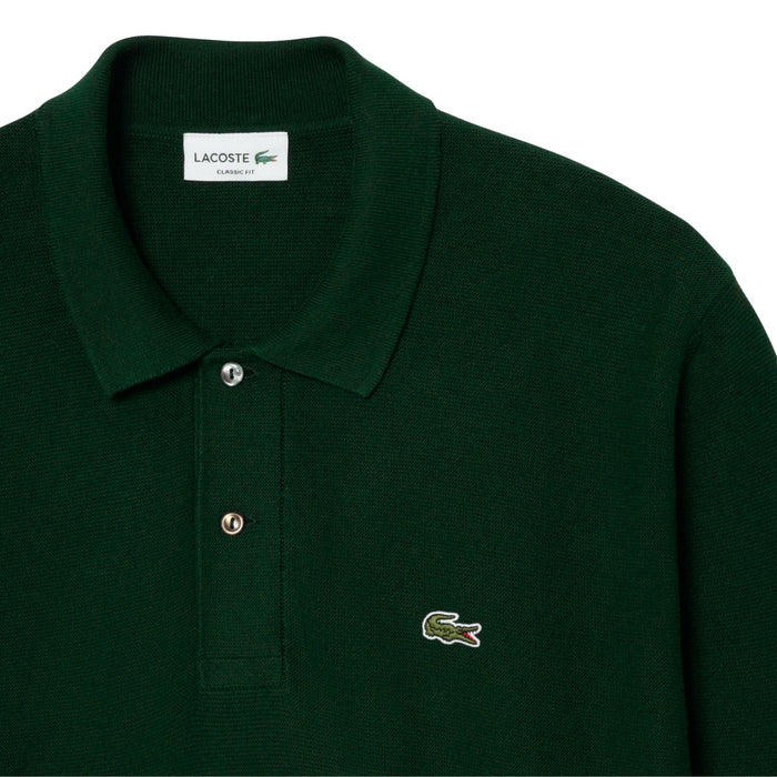 Lacoste Classic Fit Long Sleeved Knitted Polo Shirt - Green