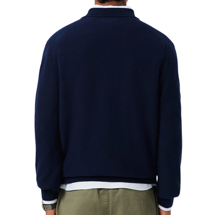 Lacoste Classic Fit Long Sleeved Knitted Polo Shirt - Navy