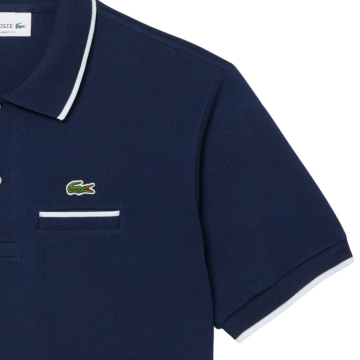 Lacoste Classic Fit Pocket Accent Polo Shirt - Navy