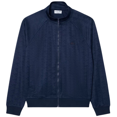 Lacoste Monogram Jacquard Zipped Jacket - Navy