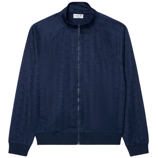Lacoste Monogram Jacquard Zipped Jacket - Navy