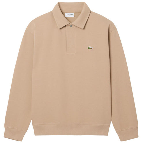 Lacoste Polo Collar Piqué Sweatshirt - Beige