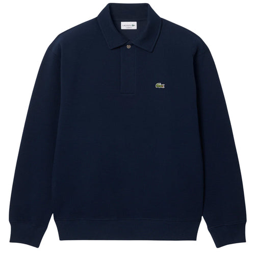 Lacoste Polo Collar Piqué Sweatshirt - Midnight Blue