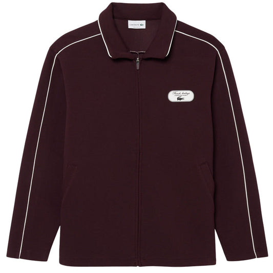 Lacoste Tennis Heritage Zipped Badge Accent Sweatshirt - Merlot