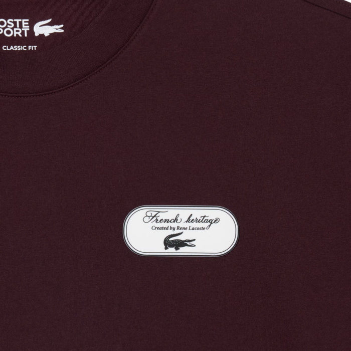Lacoste Ultra Dry Tennis Heritage Graphic T-Shirt - Merlot