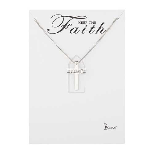 Love Cross Necklace 18"L
