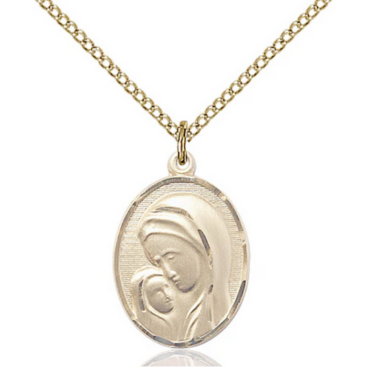 Madonna and Child Gold Filled 18"