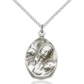 Madonna and Child Necklace Sterling Silver 18"