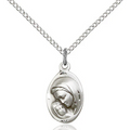 Madonna and Child Necklace Sterling Silver 18"