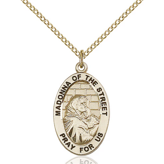 Madonna of the Street Necklace Gold Filled 18"