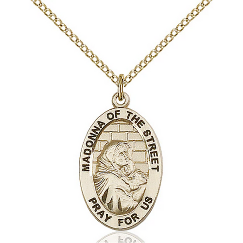 Madonna of the Street Necklace Gold Filled 18"