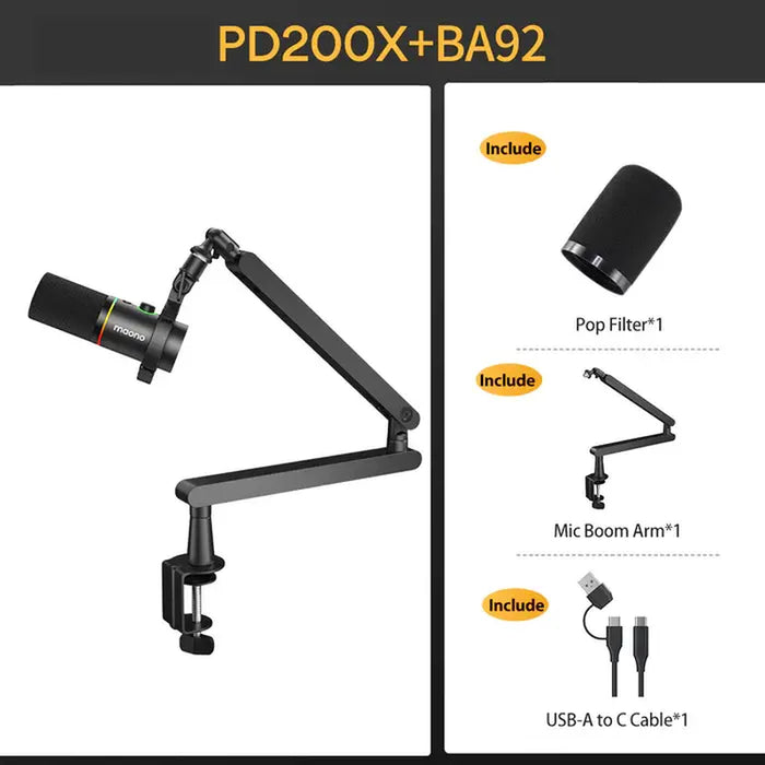 Pd200Xs Black (With Ba92 Boom Arm)