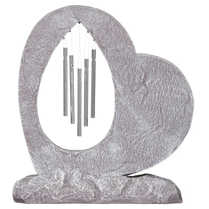 Memorial Heart Wind Chime Garden Stone 12" | Roman