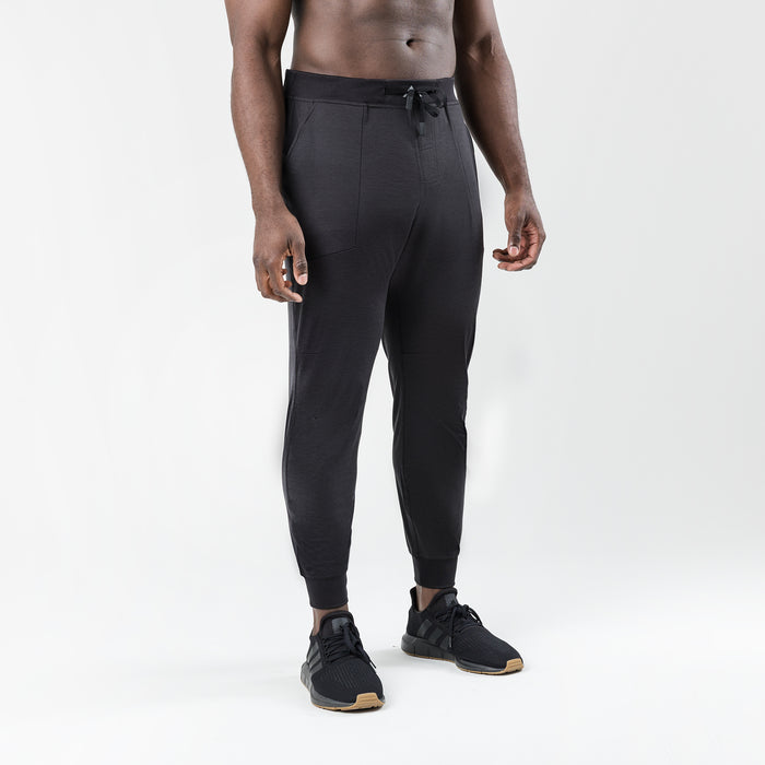 The REP Fitness Men's Apollo Joggers in Heather Black front