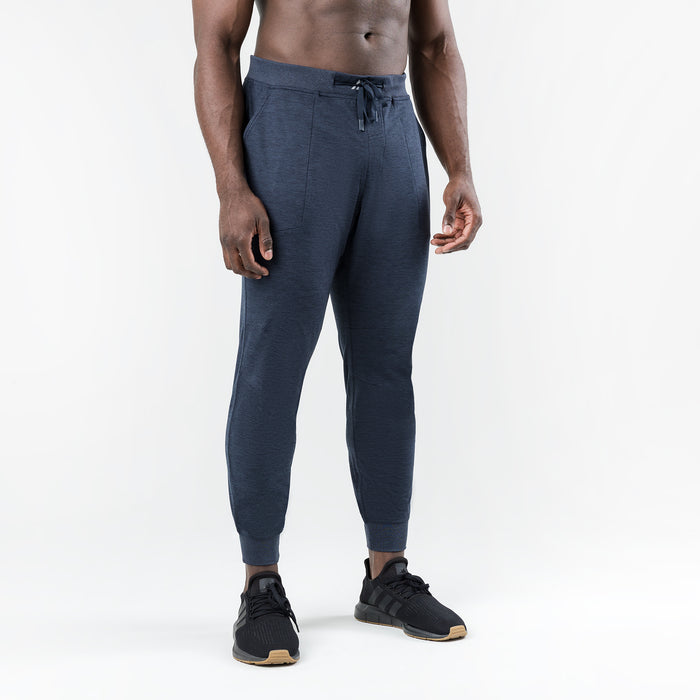 The REP Fitness Men's Apollo Joggers in Heather Navy front, thumbnail
