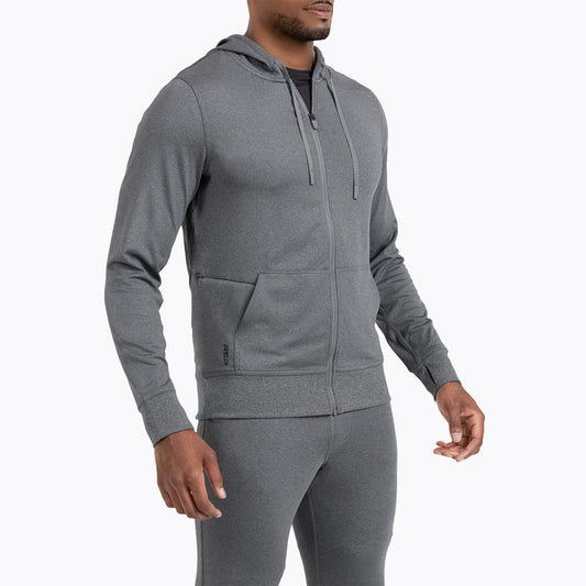 The REP Fitness Men's Attis Jacket in Heather Cool Gray front