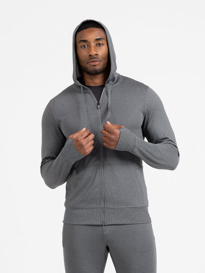 The REP Fitness Men's Attis Jacket in Heather Cool Gray front