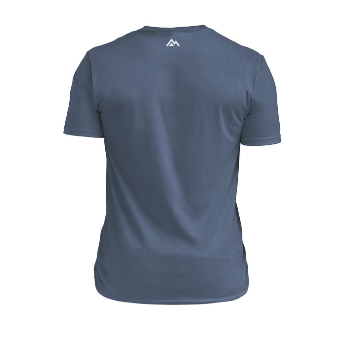 The REP Fitness Men's Blueprint Tri-Blend Crew T-shirt in Heather Navy/White back