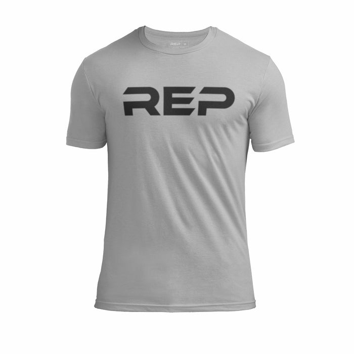 The REP Fitness Men's Daily Driver 2.0 Tri-Blend Crew T-Shirt in Heather Gray/Black front