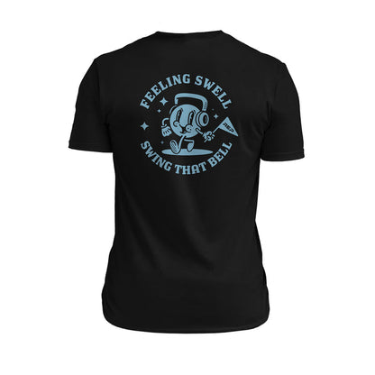 The REP Fitness Men's Feeling Swell Tri-Blend Crew T-Shirt in Heather Black/Blue back