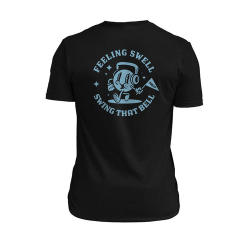 The REP Fitness Men's Feeling Swell Tri-Blend Crew T-Shirt in Heather Black/Blue back