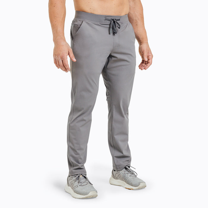 The REP Fitness Men's Felix Pants in Cool Gray on body