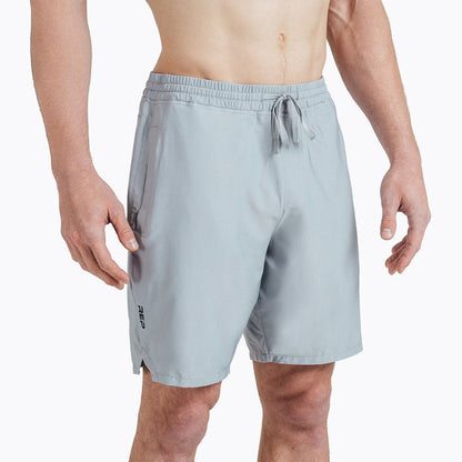 The REP Fitness Men's Motus Shorts in Silver front, flat lay
