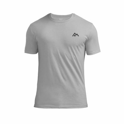 The REP Fitness Men's Peak Tri-Blend Crew T-Shirt in Heather Gray/Black front