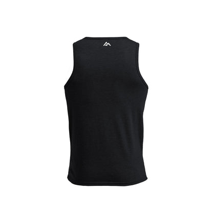 The REP Fitness Men's Rise Tri-Blend Tank in Heather Black/Blue back
