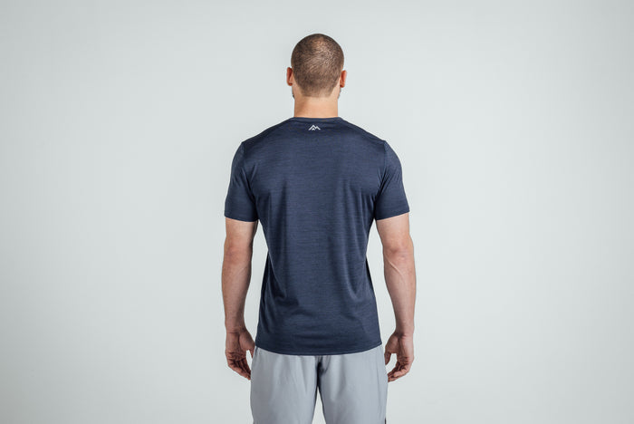 The REP Fitness Men's Sigmatech Shirt in Heather Navy back